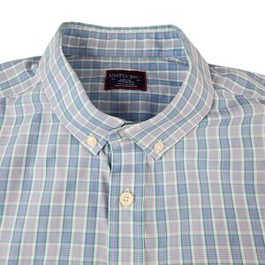 UNTUCKit Mens Large Plaid Button Down Blue Purple Long Sleeve Shirt Cotton